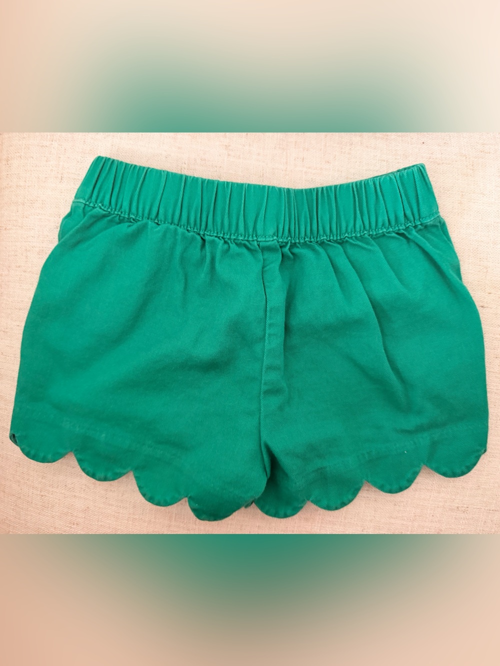 Crewcuts Emerald Green Scallop Hem Shorts